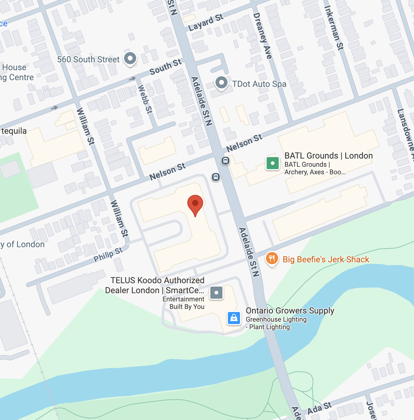 google maps screen shot of the clinics location